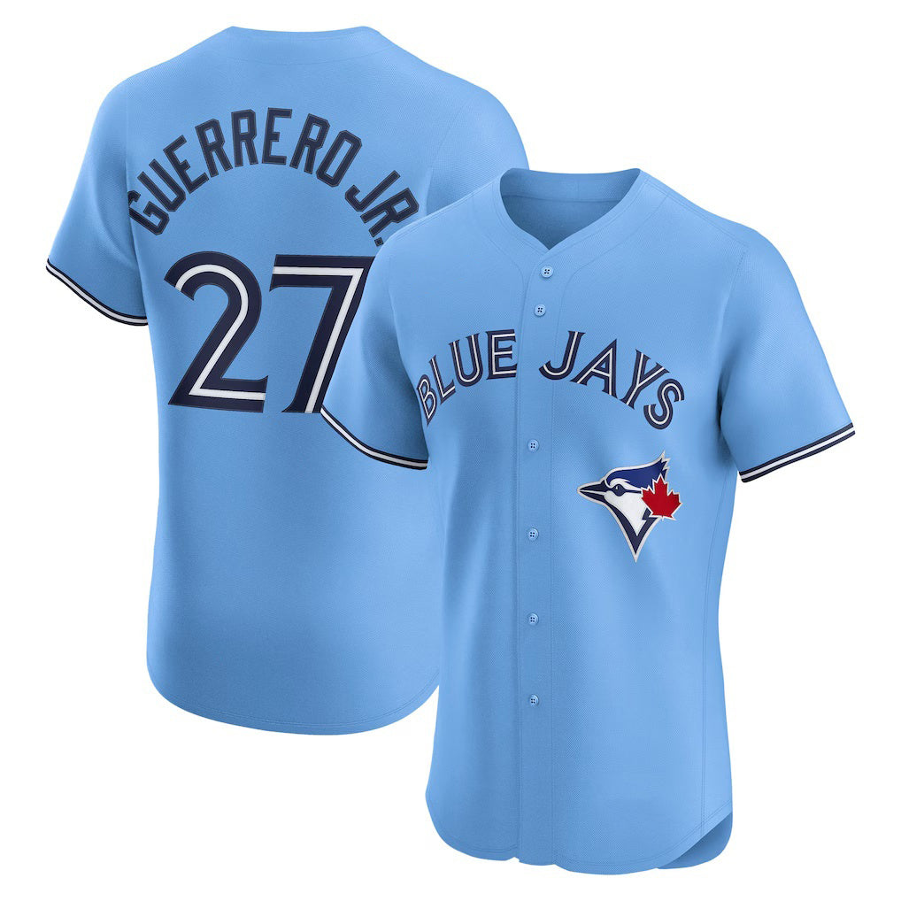 Rebec Toronto Blue Jays #27 Vladimir Guerrero Jr. Powder Blue  Alternate 2 Elite Jersey