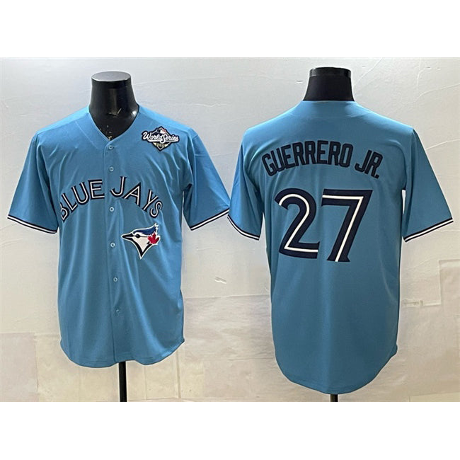 Rebec Toronto Blue Jays #27 Vladimir Guerrero Jr. Blue  2025 World Series Cool Base Stitched Jersey