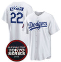 Rebec Los Angeles Dodgers #22 Clayton Kershaw White  2025 World Tour Tokyo Series Home Stitched Jersey