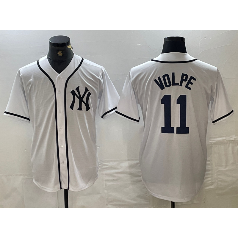 Rebec New York Yankees #11 Anthony Volpe White  Fashion Cool Base Jersey