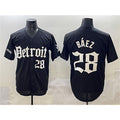 Rebec Detroit Tigers #28 Javier B¨¢ez Black  'Motor Gothic Edition' Vapor Premier Limited Stitched Jersey
