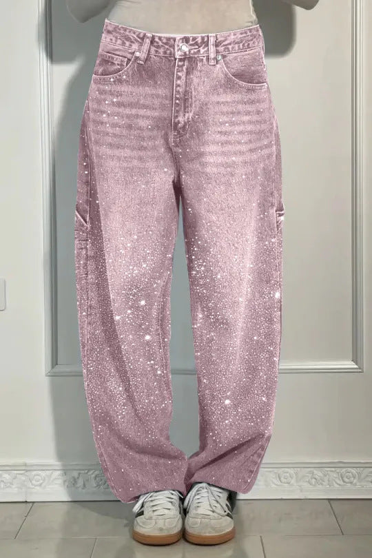 Temu European and American Fashion Starry Sky jeans