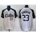 Rebec Chicago Cubs #23 Ryne Sandberg White Black  'Gothic North Side Edition' Vapor Premier Limited Stitched Jersey