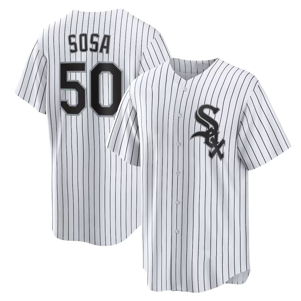 Rebec  Chicago White Sox #50 Lenyn Sosa White  Home Replica Jersey