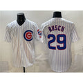 Rebec Chicago Cubs #29 Michael Busch White  Cool Base Stitched Jersey