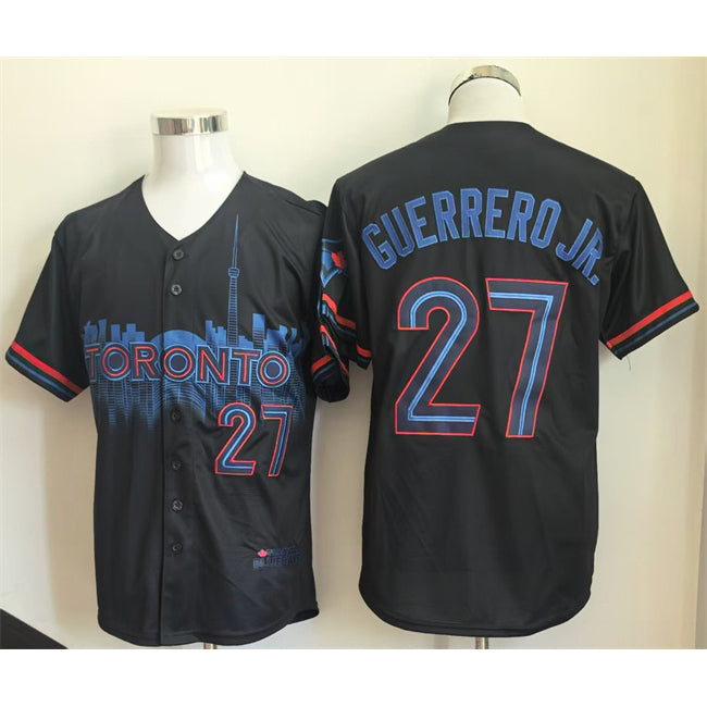 Rebec Toronto Blue Jays #27 Vladimir Guerrero Jr. Navy  2024 City Connect Limited Stitched Jersey