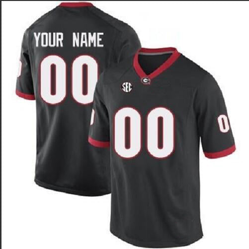 Rebec Custom G.Bulldogs Pick-A-Player NIL Replica Football Jersey BLACK American Stitched College Jerseys
