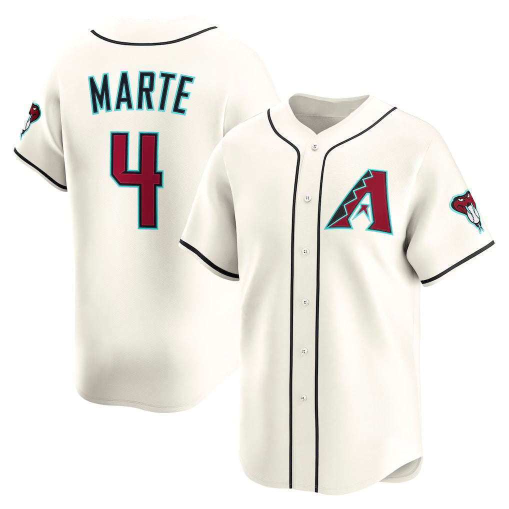 Rebec Arizona Diamondbacks #4 Ketel Marte Cream  Home Limited Player Jersey