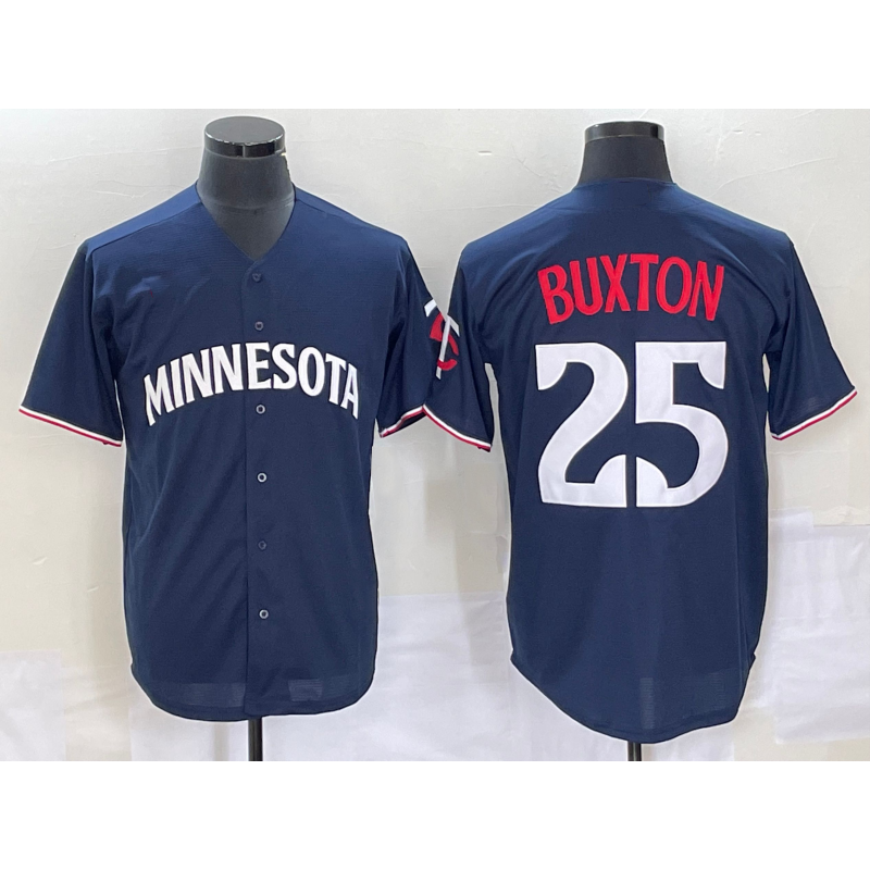 Rebec Minnesota Twins #25 Byron Buxton 2023 Navy Blue  Cool Base Stitched Jersey