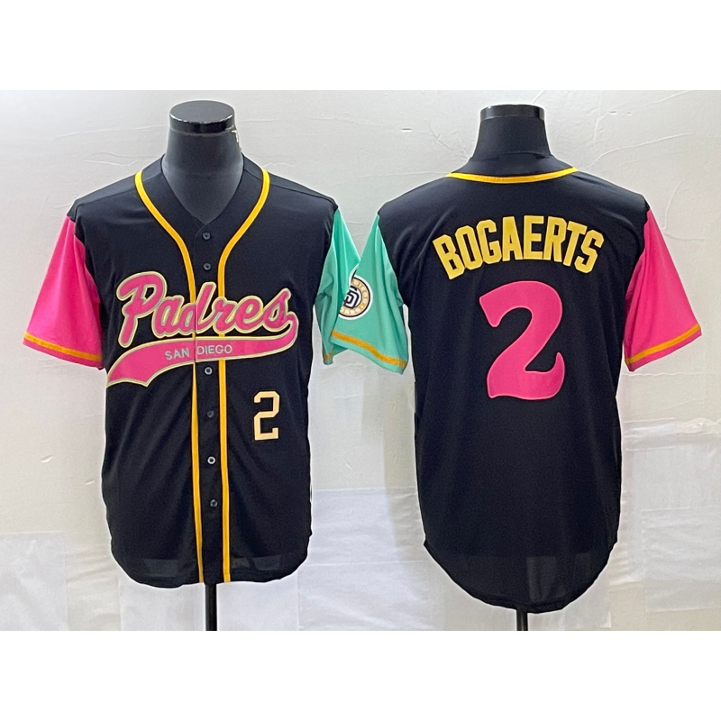 Rebec San Diego Padres #2 Xander Bogaerts Number Black  NEW 2023 City Connect Cool Base Stitched Jersey