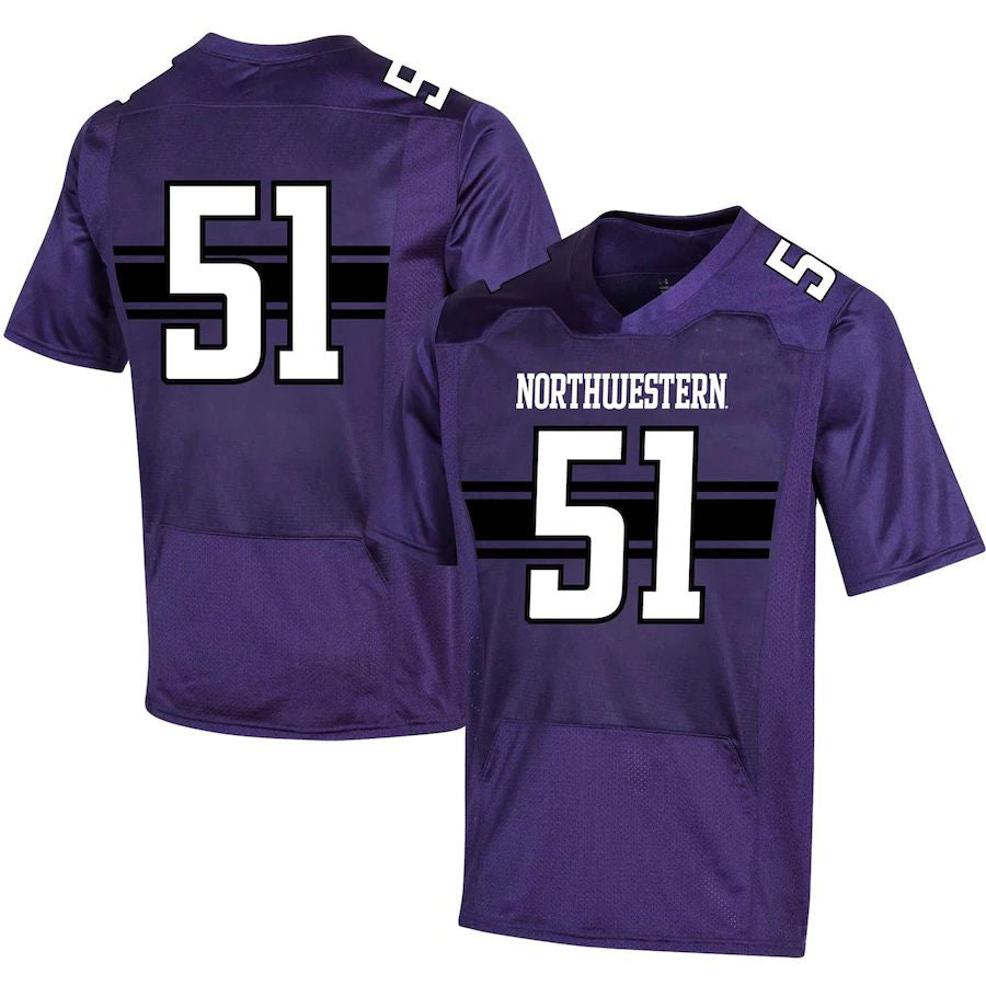 Rebec #51 N.Wildcats Under Armour Replica Football Jersey Purple Stitched American College Jerseys