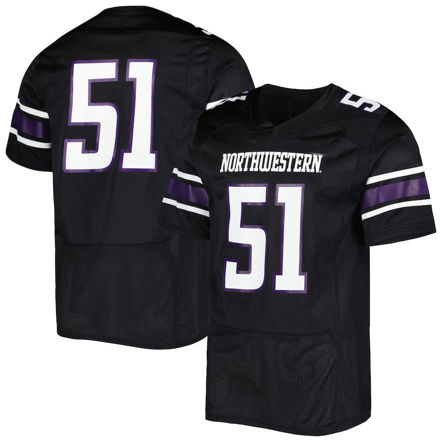 Rebec #51 N.Wildcats Under Armour Team Wordmark Replica Football Jersey Black Stitched American College Jerseys