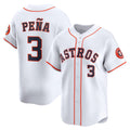 Rebec Houston Astros #3 Jeremy Pe?a White  Home Limited Player Jersey