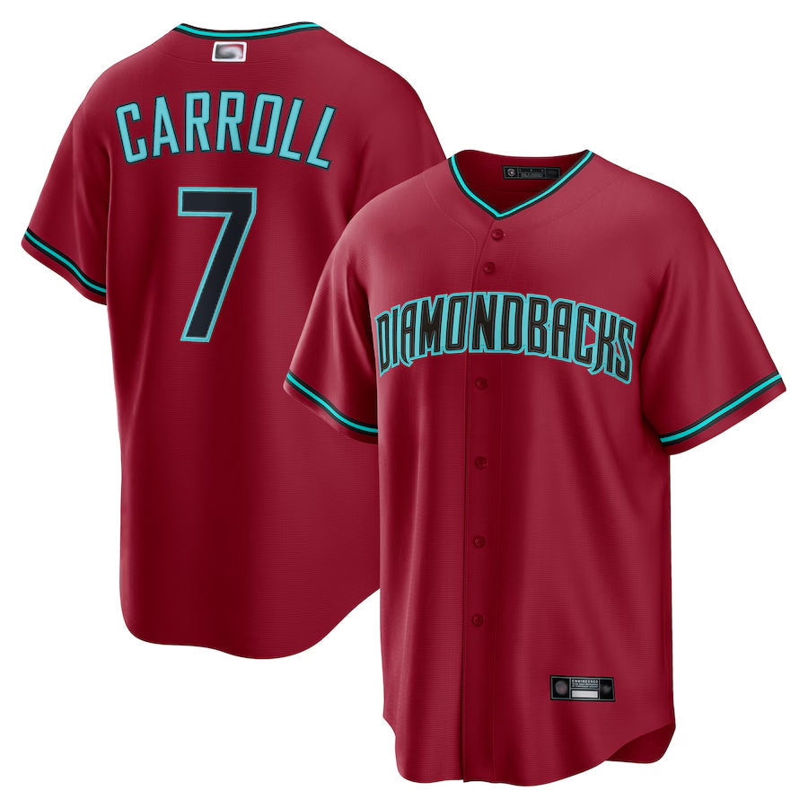 Rebec A.Diamondbacks #7 Corbin Carroll Player Red Home Replica Personalized Stitched Jerseys