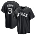 Rebec Houston Astros #3 Jeremy Pena Black  Lights Out Limited Stitched Jersey