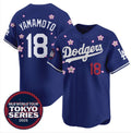 Rebec Los Angeles Dodgers #18 Yoshinobu Yamamoto Royal  2025 Tokyo Series Limited Stitched Jersey