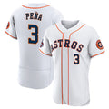 Rebec Houston Astros #3 Jeremy Pena 2022 World Series White  Flex Base Stitched Jersey