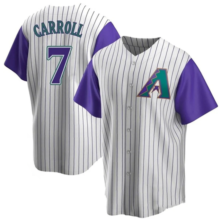 Rebec A.Diamondbacks #7 Corbin Carroll Player Cream Throwback Cooperstown Limited Personalized Stitched Jerseys