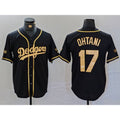 Rebec Los Angeles Dodgers #17 Shohei Ohtani Black Gold  World Series Champions Cool Base Stitched Jersey