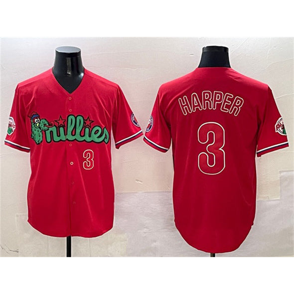 Rebec Philadelphia Phillies #3 Bryce Harper Red  Phanatic Limited Stitched Jersey