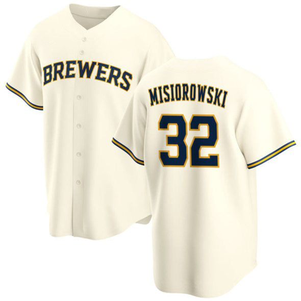 Rebec Milwaukee Brewers #32 Jacob Misiorowski Cream  2025 Stitched Jersey