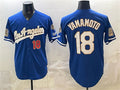 Rebec Los Angeles Dodgers #18 Yoshinobu Yamamoto Royal  2026 Gold Collection 9x & B2B Champs Patch Stitched Jersey
