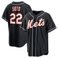 Rebec New York Mets #22 Juan Soto 2026 Black  Out Stitched Jersey