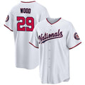 Rebec Washington Nationals #29 James Wood White  2024 Home Limited Stitched Jersey