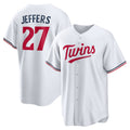Rebec Minnesota Twins #27 Ryan Jeffers White  Home Replica Player Jersey
