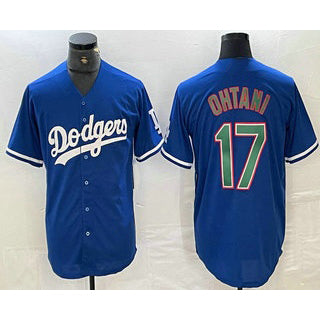 Rebec Los Angeles Dodgers #17 Shohei Ohtani Blue Green  Stitched Cool Base Jerseys