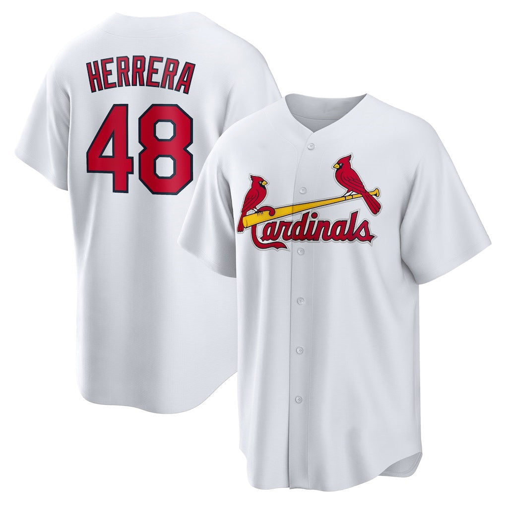 Rebec St. Louis Cardinals #48 Iv¨¢n Herrera White  Home Replica Jersey
