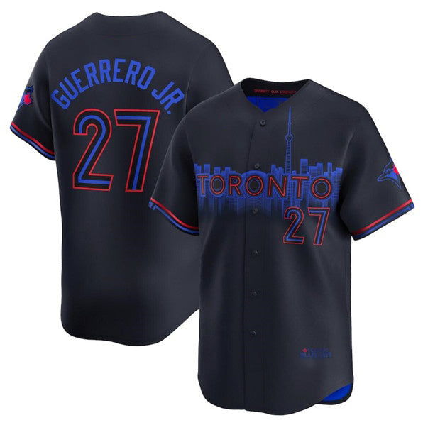 Rebec Toronto Blue Jays #27 Vladimir Guerrero Jr. Black  2024 City Connect Limited Stitched Jersey