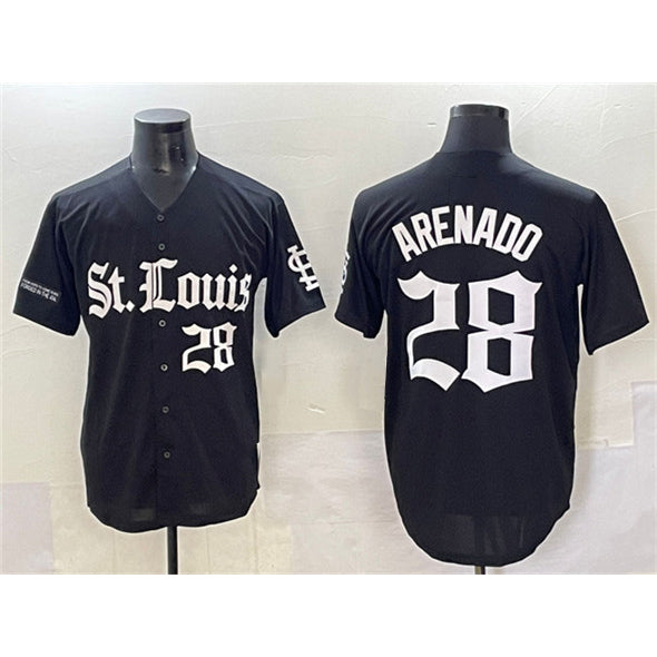 Rebec St. Louis Cardinals #28 Nolan Arenado Black  'Gothic Legacy Edition' Vapor Premier Limited Stitched Jersey