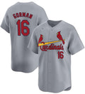 Rebec St. Louis Cardinals #16 Nolan Gorman Gray  2024 Away Limited Stitched Jersey
