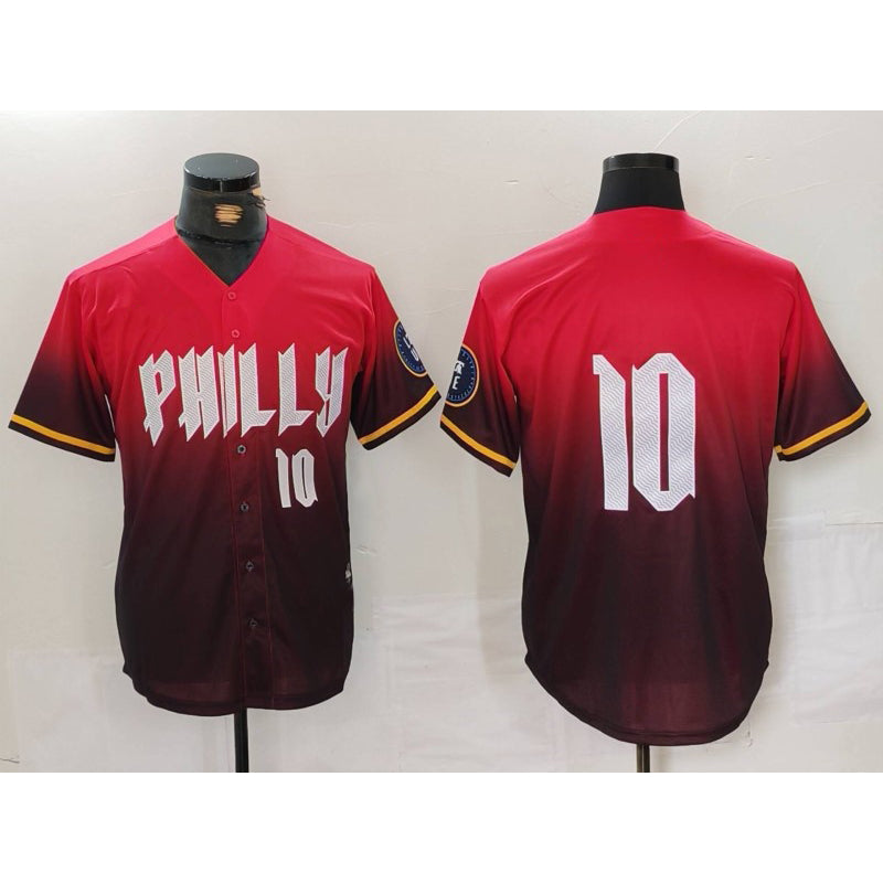 Rebec Philadelphia Phillies #10 JT Realmuto Red  2024 City Connect Limited Stitched Jersey 3