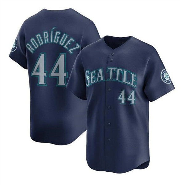 Rebec Seattle Mariners #44 Julio Rodr¨ªguez Navy  Limited Stitched Jersey