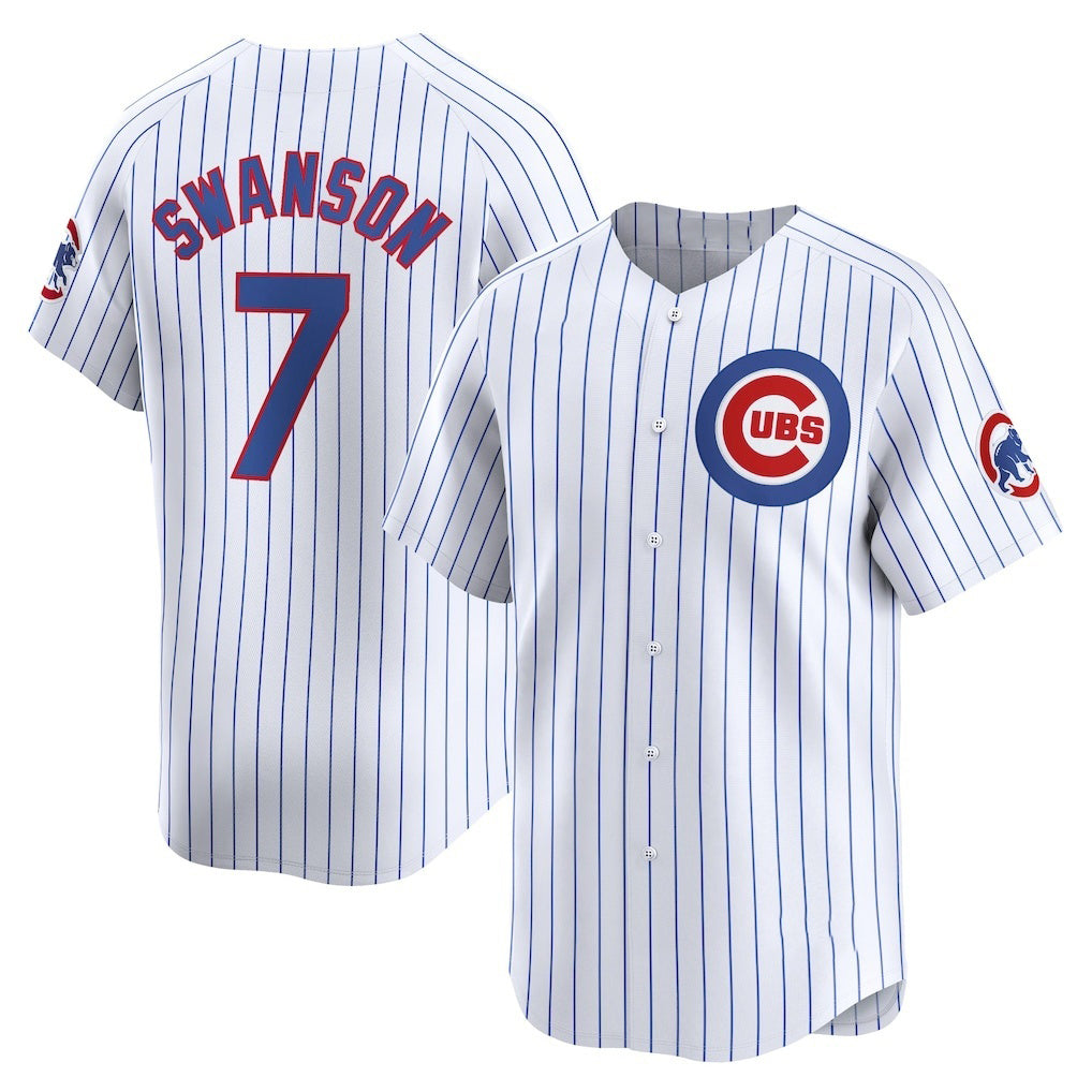 Rebec Chicago Cubs #7 Dansby Swanson White  Home Limited Player Jersey