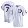 Rebec Chicago Cubs #7 Dansby Swanson White  Home Limited Player Jersey