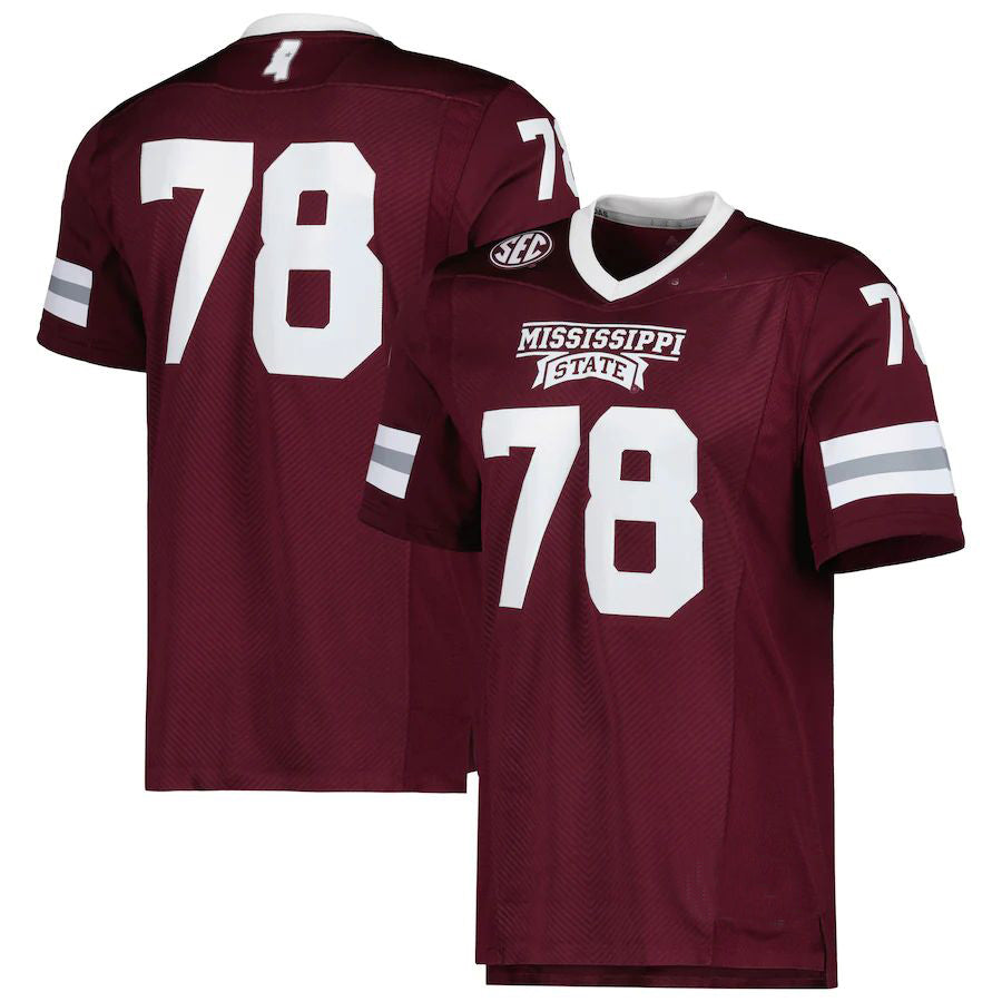 Rebec #78 M.State Bulldogs Team Premier  Maroon Football Jersey Stitched American College Jerseys