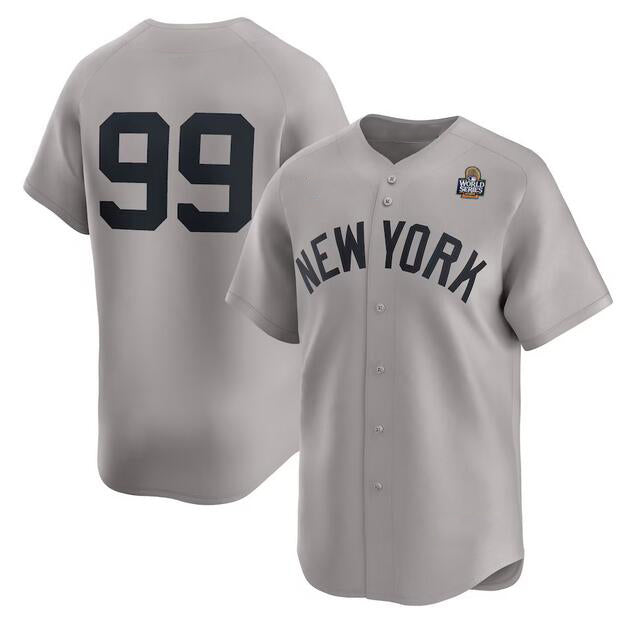 Rebec New York Yankees #99 Aaron Judge Gray  2024 World Series Limited Stitched Jersey