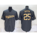 Rebec Minnesota Twins #25 Byron Buxton Grey  2022 All Star Stitched Cool Base Jersey