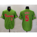 Rebec Philadelphia Phillies #5 Bryson Stott Number Green  With Patch Stitched Cool Base Jersey