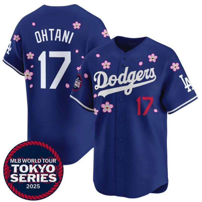 Rebec Los Angeles Dodgers #17 Shohei Ohtani Royal  2025 Tokyo Series Limited Stitched Jersey