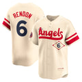 Rebec Los Angeles Angels #6 Anthony Rendon Cream  City Connect Replica Player Jersey