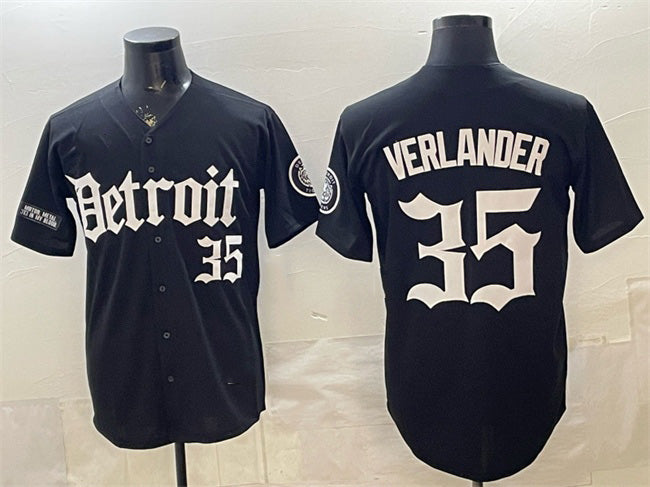 Rebec Detroit Tigers #35 Justin Verlander 2026 Black  'Motor Gothic Edition' Vapor Premier Limited Stitched Jersey