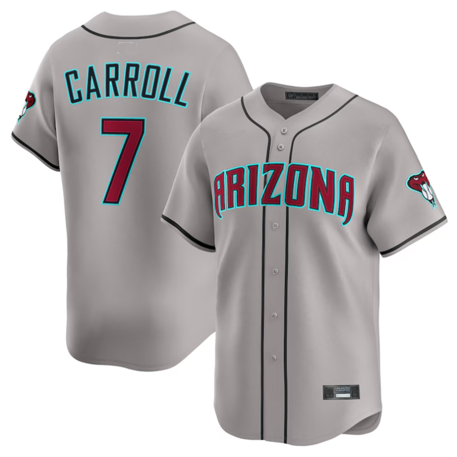 Rebec A.Diamondbacks #7 Corbin Carroll Player Gray Limited American Personalized Stitched Jerseys
