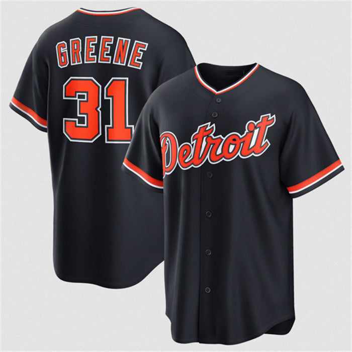 Rebec Detroit Tigers #31 Riley Greene Navy  Alternate Stitched Jersey