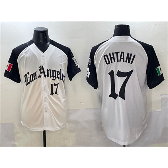 Rebec Los Angeles Dodgers #17 Shohei Ohtani White Black  Mexico 2025 LA Gothic Style With Fernando Patch Vapor Premier Limited Stitched Jersey