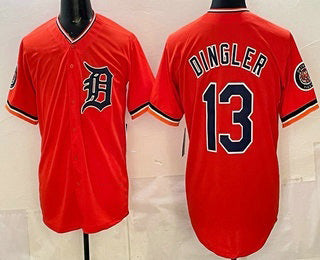 Rebec Detroit Tigers #13 Dillon Dingler Orange  Limited Jersey