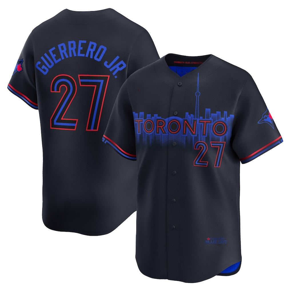Rebec Toronto Blue Jays #27 Vladimir Guerrero Jr. Black  2024 City Connect Limited Player Jersey